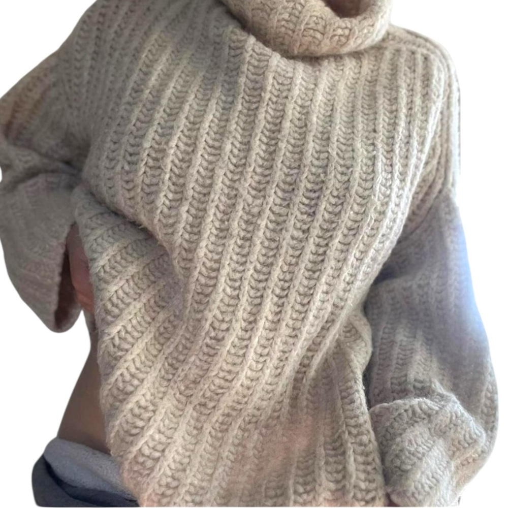 Free People Oversized Alpaca Wool Blend Cowl Sweater - Picture 7 of 8